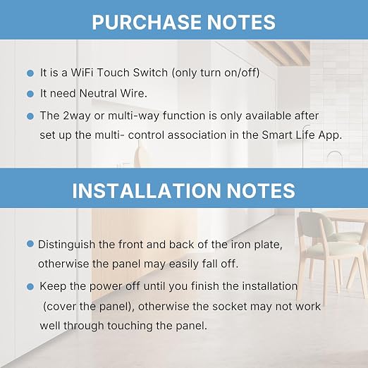 2.4GHz WiFi Smart Touch Wall Single Fire Smart Light Switch, Need Neutral Wire, Glass Panel Light Switch Work with Smart Life/Tuya App, Alexa and Google Home 2 Pack (White 3 Gang)