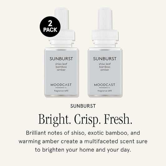 Pura & Moodcast Home Scent Refill - Smart Home Air Diffuser - Long-Lasting Premium Fragrance per Refill - Household Essential - Clean & Safe Diffuser Fragrance - 2 Pack, Sunburst