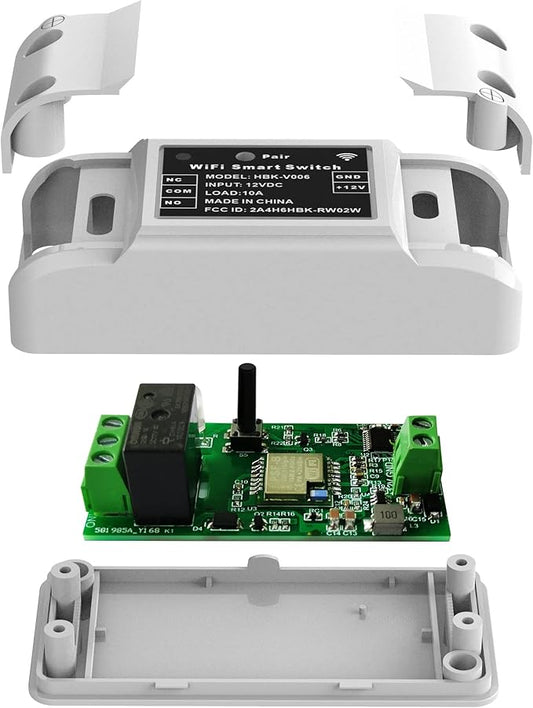 UHPPOTE 2.4GHz WiFi Remote Control Switch Compatible with Smart Phone App Input Voltage 12VDC
