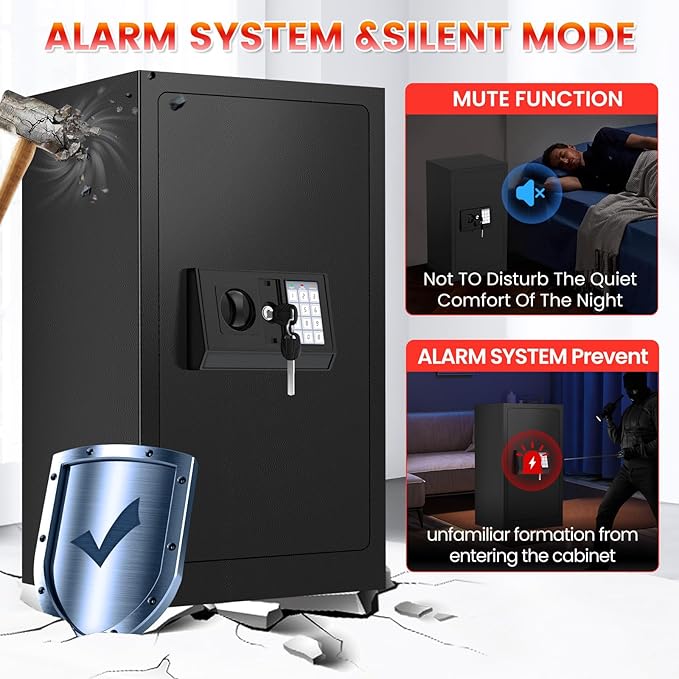 35 Mins Fireproof Safe - 7.5 Cu Ft Home Safe Box, Fire Proof Safes, Security Safe Box with Digital Keypads for Home Office, Cash, Files,Keypad