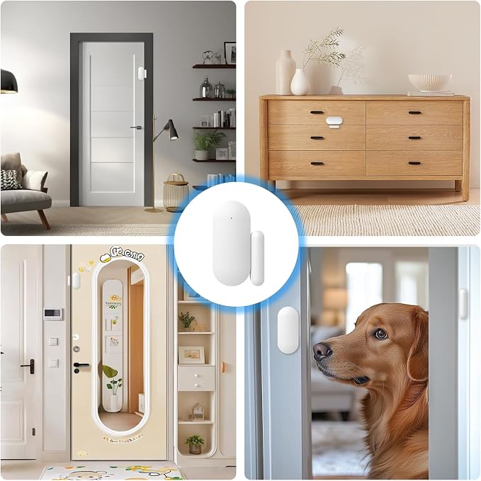 WiFi Door Window Sensor,Smart Door Open/Closed Detector with App Alert,Wireless Entry Detector Sensor Alarm for Home Security