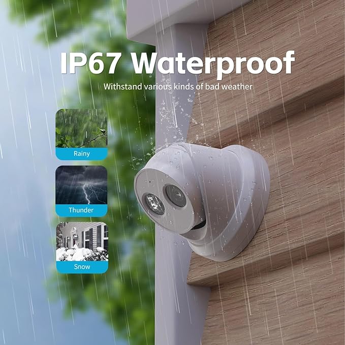 DS-2CD2383G2-IU 4K 8MP IP Camera PoE Turret Camera Outdoor with Human/Vehicle Detection, 2.8mm Lens, Night Vision, IP67, IK10, Built-in Mic, 120dB True WDR, H.265+, International English Version