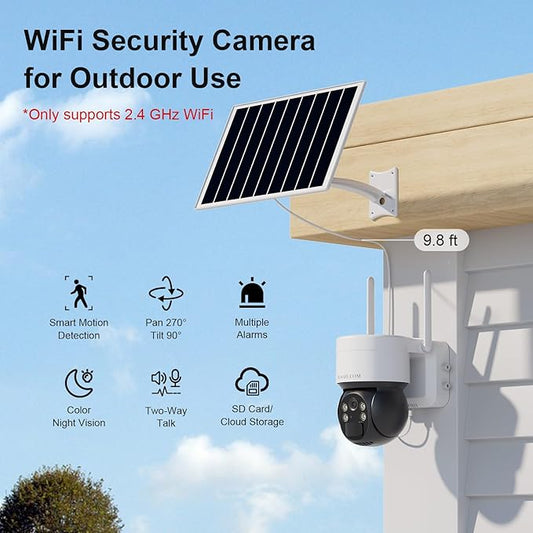 HOSAFE.COM Security Cameras Wireless Outdoor, Solar WiFi Cameras for Home Security, 2K Color Night Vision, AI Motion Detection, 2-Way Audio, IP66 Waterproof, SD/Free Cloud Storage (Need Apply)
