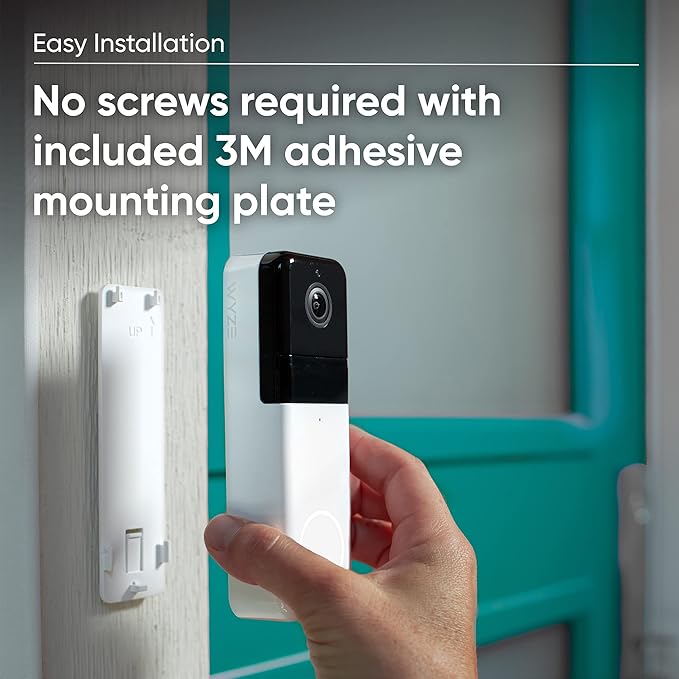 Wyze Wireless Video Doorbell Pro (Chime Included), 1440 HD Video, 1:1 Aspect Ratio: 1:1 Head-to-Toe View, 2-Way Audio, Night Vision (Renewed)