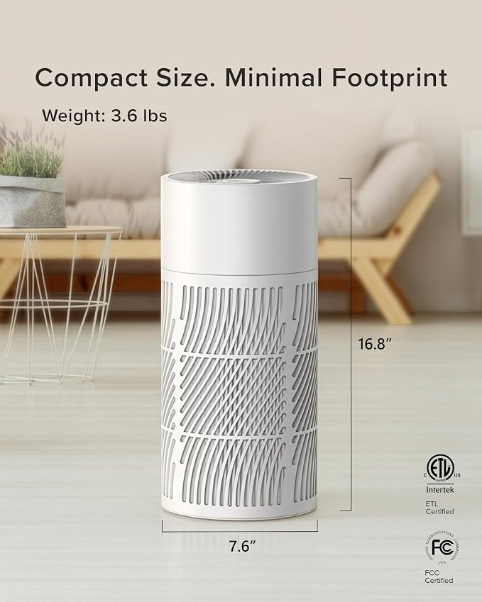 Nuwave OxyPure HEPA Air Purifier for Home Bedroom up to 857 Sq Ft