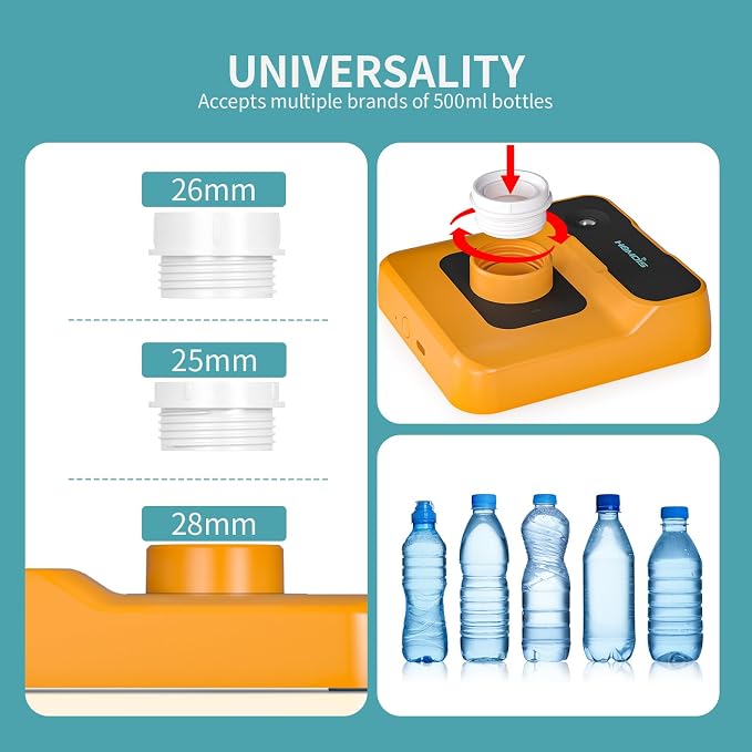 Travel Humidifier, Portable Small Humidifier for Plants, Bedroom, Office, Hotel or Car, Battery Operated Mini Cool Mist Humidifiers, Quiet 23dB, Auto-off, Night Light & BPA-Free, Orange