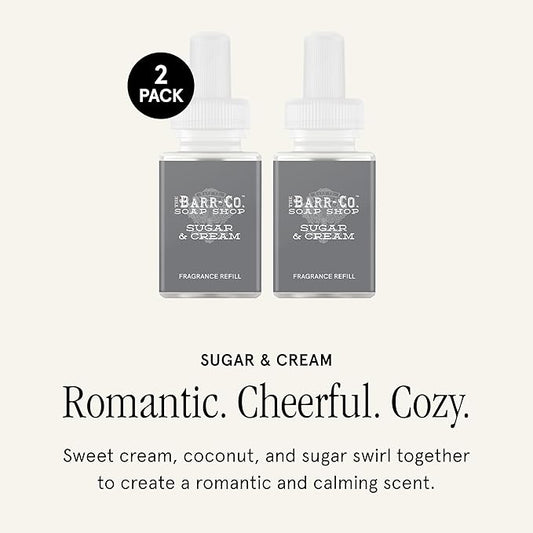 Pura & Barr-Co. Home Scent Refill - Smart Home Air Diffuser Fragrance - Up to 120-Hours of Premium Fragrance per Refill - Household Essential - Clean & Safe Diffuser - 2 Pack, Sugar & Cream