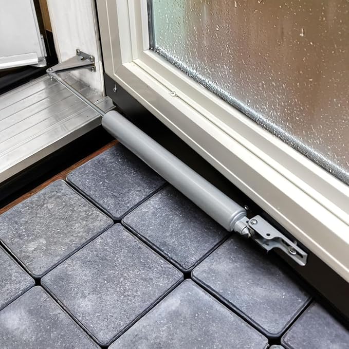 Ideal Security Model 9 Standard Duty Pneumatic Storm and Screen Door Closer, 10.5" L x 1.25" W x 1.25" H, Adjustable Speed, Smooth Closing for Lightweight to Medium Doors, Easy Install, White