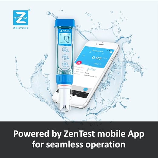 Apera Instruments EC60-Z Smart Bluetooth Conductivity/TDS/Salinity/Resistivity Tester Powered by ZenTest Mobile App