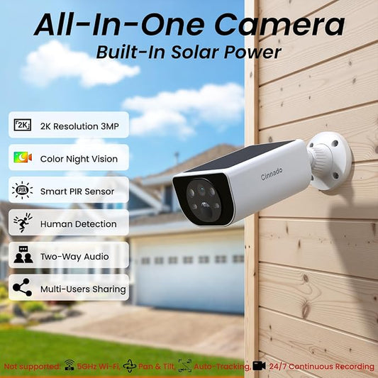 Cinnado 2K Security Cameras Wireless Outdoor with App Control, S1 1 Pack