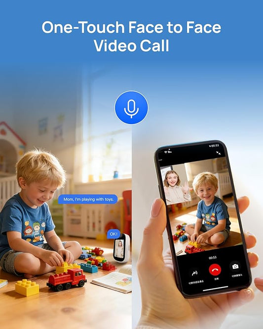 Indoor Security Camera with 4" Screen, 4MP Baby/Elderly Monitor with AI Conversation & Two-Way Talk Video, Baby Crying, Human and Pet Detection, 355°Pan, 5G/2.4G WiFi, Motion Tracking, Smart Home