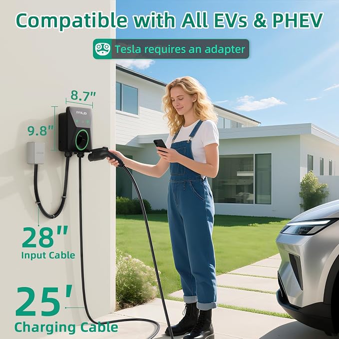 Level 2 EV Charger, 48Amp/11.5KW/240V, UL 2594, ETL & Energy Star