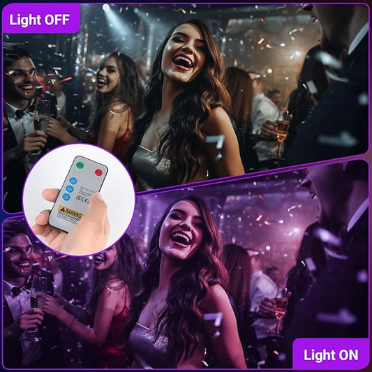 48W LED Black Light Bar Blacklight Bars with Plug and Switch Light Up 22x22ft Area for Glow Party Halloween Parties Bedroom Decorations Stage Lighting -2pack Carrying a Remote Control