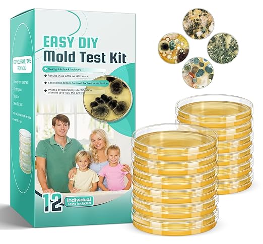 Mold Test Kit for Home Detection: 12 Professional DIY Testing Kits for Home Surfaces & Air Quality Detector & HVAC Monitor