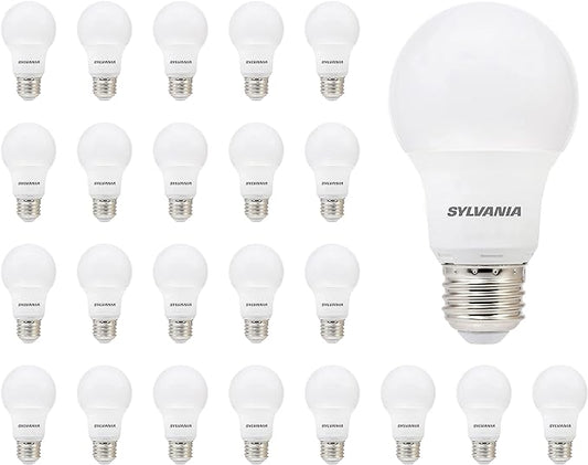 Sylvania LED A19 Light Bulb, 60W Equivalent, Efficient 9W, CEC Compliant, 10 Year, Non-Dimmable, 2700K, 800 Lumens, 90 CRI, Soft White (41372) (Pack of 1, 24 Count Total)