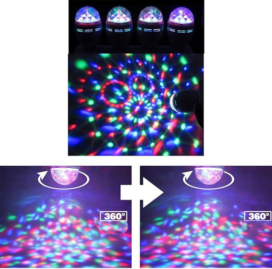 TRENDBOX 1 Pair E27 3W LED Full Color Rotating Auto Crystal Ball Bulb AC 85-260V Mini Party Light Lamp Energy Saving Disco