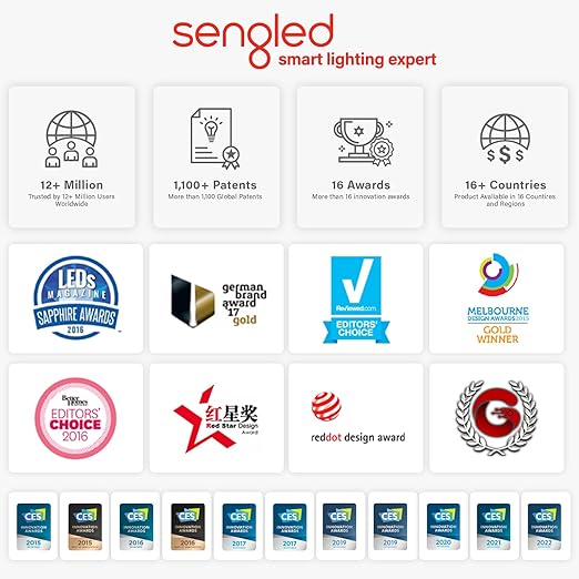 Sengled Smart Light Bulb, Bluetooth Mesh Smart Bulb That Works with Alexa Only, Dimmable LED Blub, 800LM, Day White 5000K, 8.7W (60W Equivalent), 1 Pack – A Certified for Humans Device