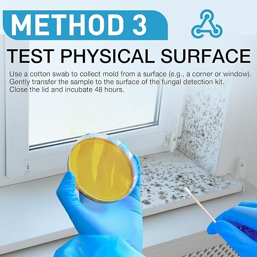 Mold Test Kit for Home - 8 Simple Detection Tests for Surface Mold, HVAC System & Indoor Air Quality - DIY Black Mold Detector with Mold Identification Guide, Fast & Reliable Results