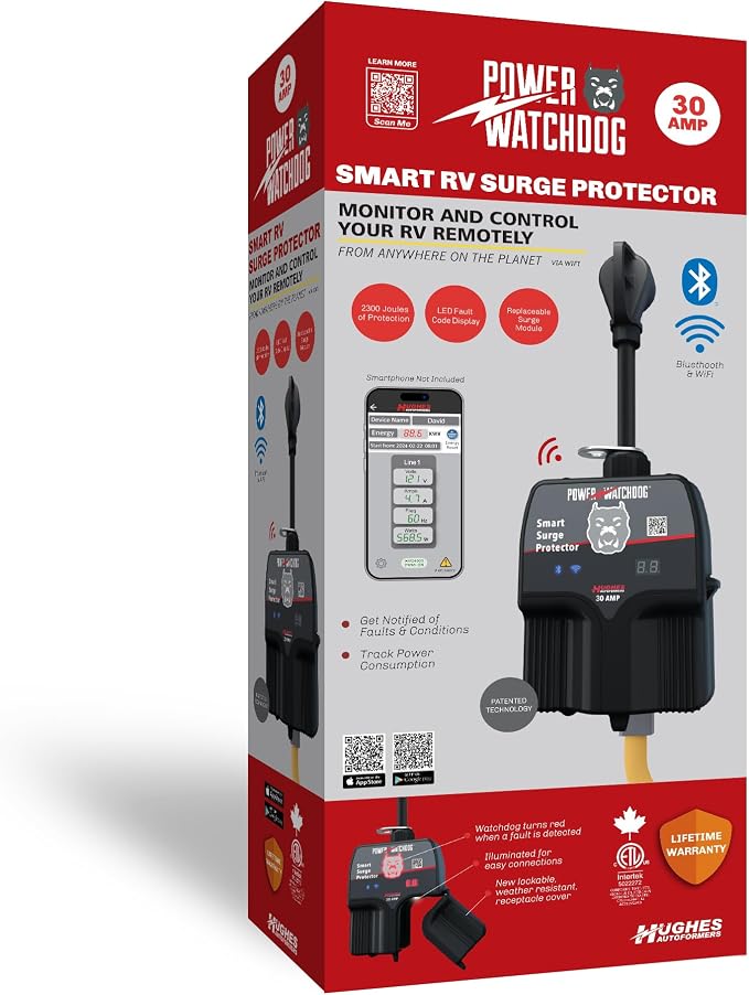 Power Watchdog PWD30W Smart RV Surge Protector, 30A, WiFi & Bluetooth