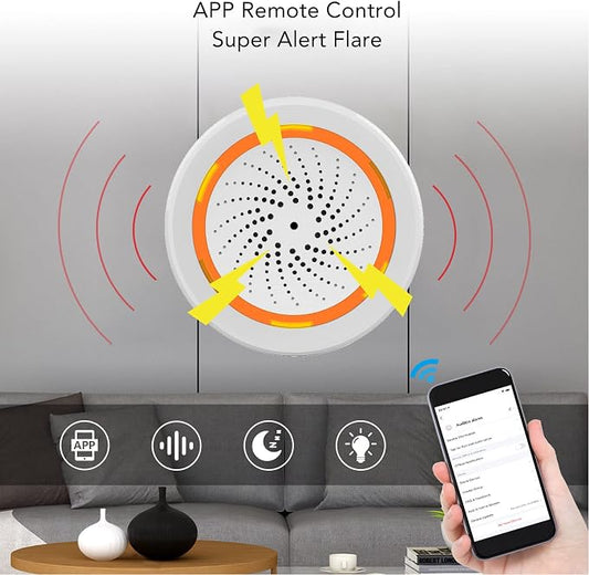 Walfront Smart Security Alarm Wireless Home Alarm System with 90dB Siren 18 Tones APP Control 2.4GHz for Burglar Door Sensor Motion Detector (for ZigBee)