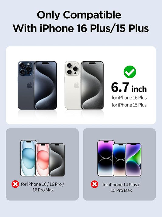 PDDKISS Compatible for iPhone 16 Plus Privacy Screen Protector Tempered Glass 6.7 Inch, Purple Gradient Anti Spy Anti Blue Light HD Easy Installation