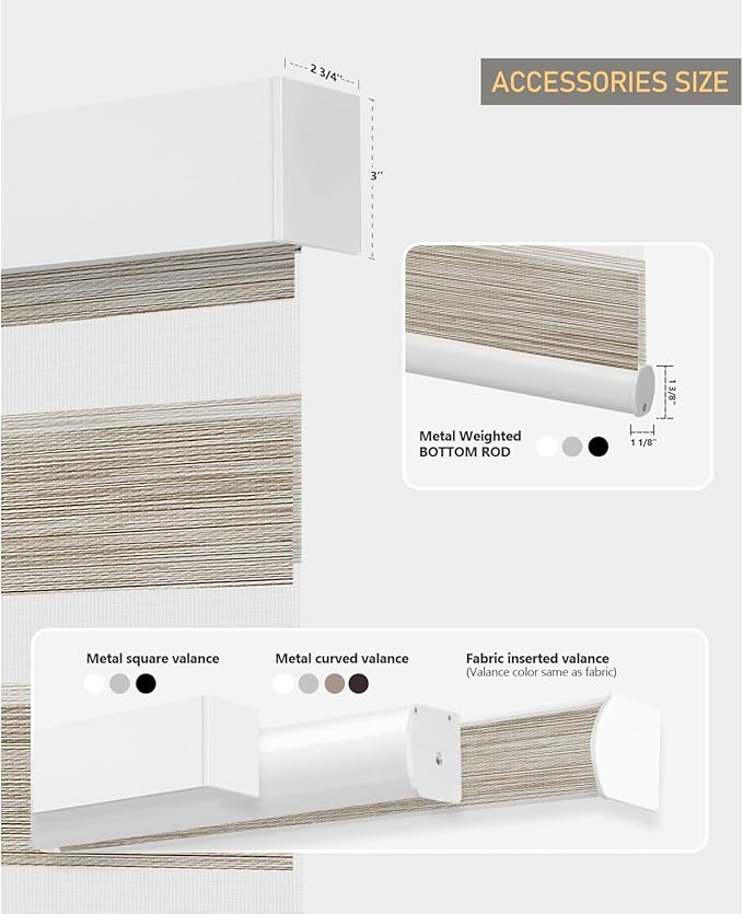 ACMEART Motorized Zebra Blinds,Smart APP & Remote Control 95% Blackout Shades,Compatible with Alexa,Custom Size Electric Window Blinds for Bedroom/Home/Office (Classical Sandstone)