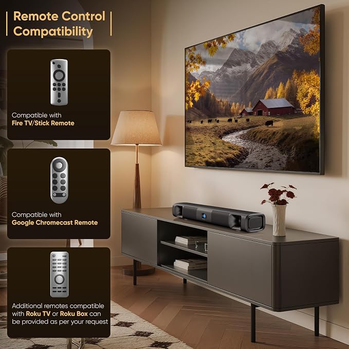 Saiyin 60W Bluetooth Sound Bar for Smart TV, TV-ARC/Optical/AUX