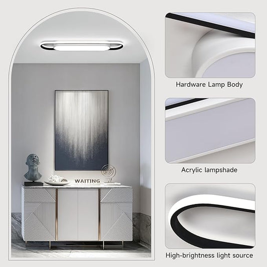 28.3Inch Cool White Modern LED Ceiling Lighting,40W High Brightness Metal Linear Ceiling Lamp,6500K Simple Long Light for Kitchen Dining Living Room Laundry, Garage Cloakroom Lighting