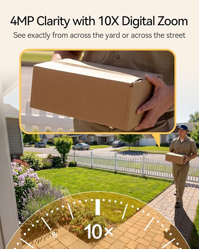 4MP Solar Security Cameras Wireless Outdoor,2.4/5G WiFi, No Wiring