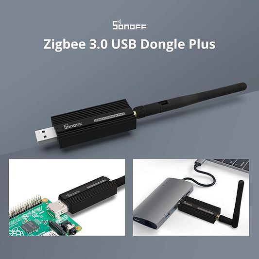 SONOFF Zigbee 3.0 USB Dongle Plus Gateway, Universal Zigbee USB Gateway with Antenna for Home Assistant, IoBroker, Wireless Zigbee 3.0 USB Adapter(1 Pack)