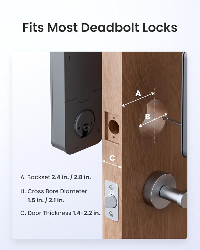 SwitchBot Lock Vision Pro Smart Lock, Palm Vein + Fingerprint, Keyless Entry Deadbolt for Front Door, Touchless Unlock, 12-Month Battery, WiFi No Hub, Auto-Lock, Matter, Apple Home, Alexa, Google