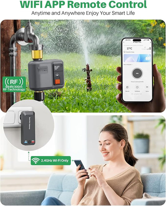 WiFi Water Timer for Garden Hose,WiFi Sprinkler Controller with 984ft Range