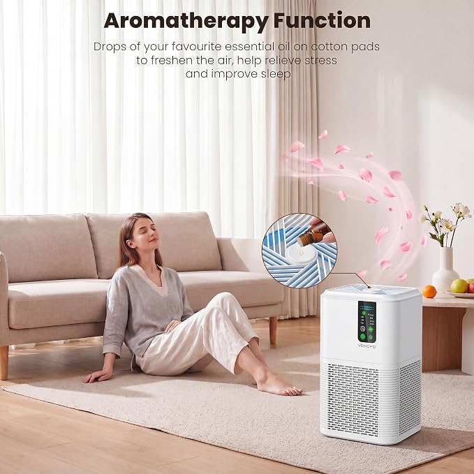 Air Purifiers for Home Large Room Up to 1750ft², Auto Air Quality Monitor