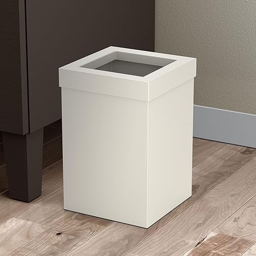 Gatco Small Bathroom Trash Can with Lid, Square 3 Gallon Stainless Steel Wastebasket, Under Sink, Matte Pearl, for Bathroom, Bedroom, Office (1935)