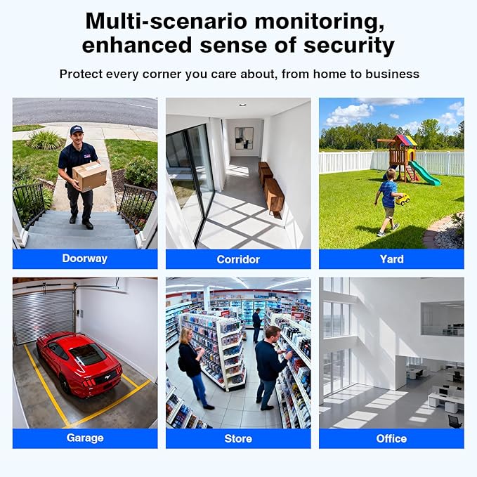 360° View Pan/Tilt/Digital Zoom 5MP WiFi Security Camera Outdoor, Motion Detection, Humanoid Tracking, Floodlight&Siren Alarm, Color Night Vision, PC&Mobile Remote View, Two-Way Audio PTZ