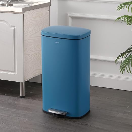 happimess Curtis 8 Gal Step Trash Can Soft Close 25", Bright Cobalt Blue