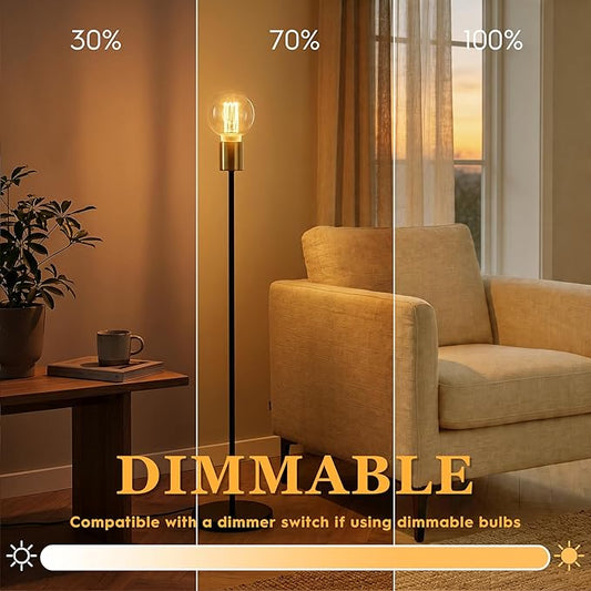 Globe Edison LED Light Bulb, Vintage Decorative Dimmable Bulb, Small Round Glass Cover, 3.5W Low Lumen Eye-Caring Soft Dim Lighting for Mood(Not Daylight White), E26 Medium Base, Clear RN G80