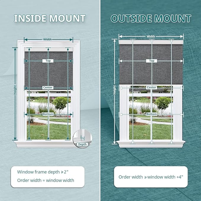 Motorized Blinds No Drill, Automatic Roller Shades with Remote,【Easy to Install】 Cordless Electric Blinds for Window, Customized Smart Blinds, 100% Blackout