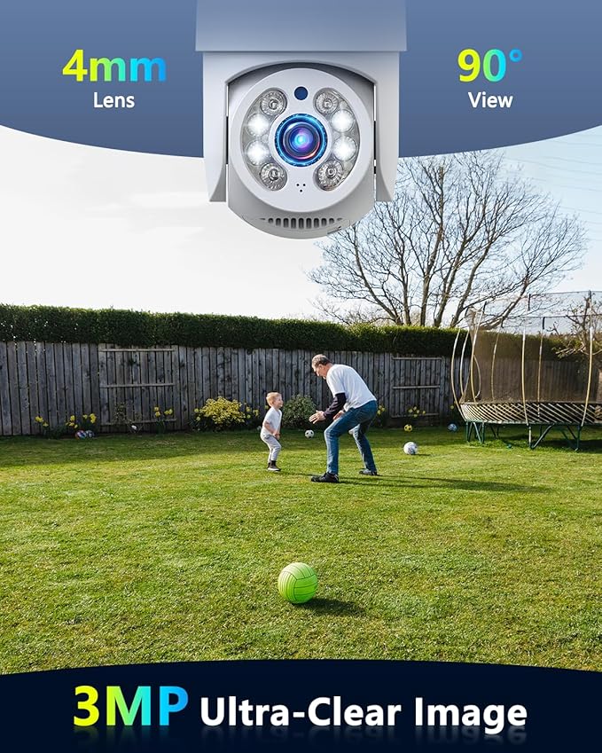 OOSSXX PT Outdoor Wireless Security Camera Wi-Fi Camera for Home Video Surveillance Indoor