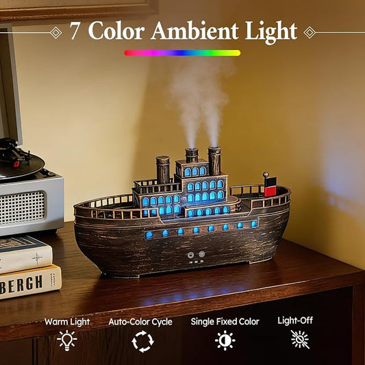 Essential Oil Diffuser 250ml, Ultrasonic Titanic Humidifier with 7 Color LED Lights, Quiet Operation, Auto Shut-Off, Remote Control, Perfect for Home, Office, and Bedroom Decor (Copper)