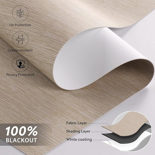 ZSTARR Motorized Roller Shades Blackout Smart Roller Blinds with Remote Control Rechargeable Blind Compatible with Alexa Automatic Window Shades for Home Custom Size (BO Coffee)