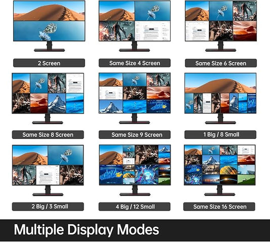 MT-VIKI 4K HDMI Multi-Viewer 16x1 w/IR Remote, 4K@30Hz Seamless HDMI Switcher 16 in 1 Out for PS4/PS5/Security Camera
