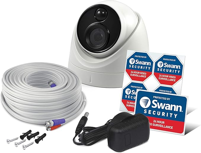 Swann Add-On DVR Enforcer Dome Security Camera with 4K Ultra HD Video, Indoor or Outdoor Design Plus True Detect Heat and Motion Detection
