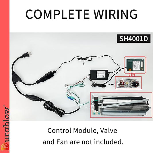 Durablow SH4001D On/Off Dual WiFi (2.4G+5G) Gas Fireplace Valve + Blower Remote Control, Smart Home, Work with Alexa, Google Home, SmartThings, Siri, On/Off + Timer +Programmable + Blower Fan Control