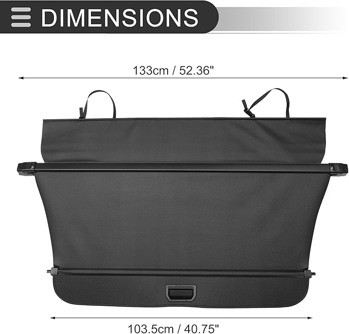 Motoforti Retractable Cargo Cover for Honda CRV 2023-2024 08Z07-3A0-110 Rear Trunk Parcel Shelf Luggage Security Shield Shade, Black Carbon Fiber Pattern