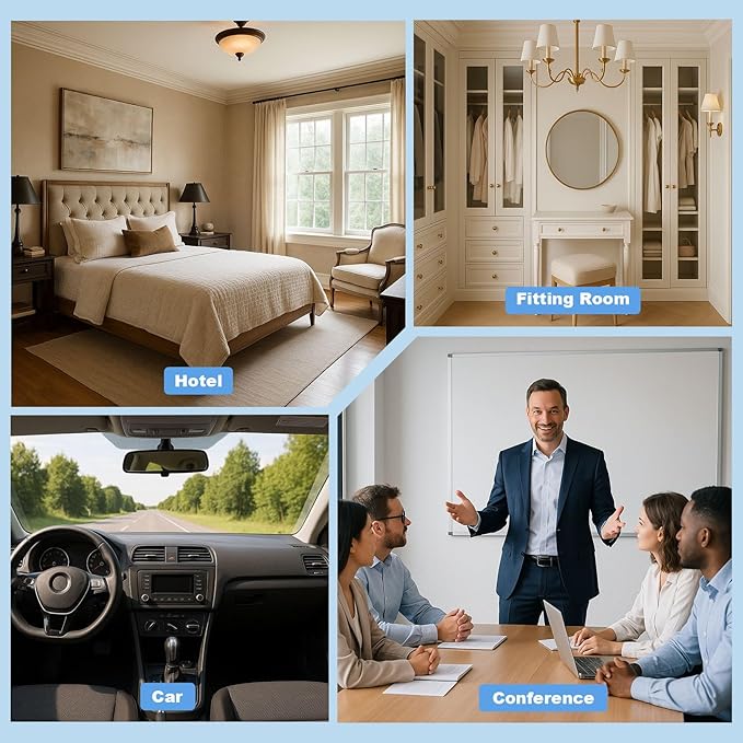 Hidden Camera Detector Hidden Bug and Camera Detector GPS Detector, Hidden Device Detector for Travel,Hotels,Home,Office,6 Levels Sensitivity