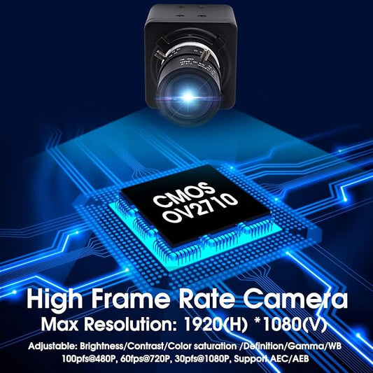 SVPRO USB Camera with Zoom 2.8-12mm Varifocal Lens Webcam CMOS OV2710 High Frame Rate 100fps USB with Camera Full HD 1080P Mini Camera UVC Compliant for Laptop/Desktop,Drive Free Web Camera