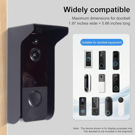 Metal Doorbell Cover Weatherproof, Doorbell Rain Cover, Anti Glare Sun Shade, Compatible for Blink/Ring Pro2/Arlo/Wyze/Google Nest/Reolink Video Doorbell