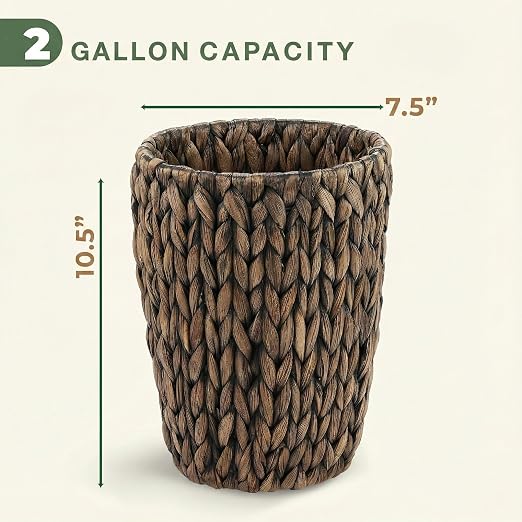 84ECO 2-Pack Black Wicker Trash Cans