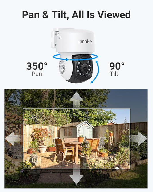 ANNKE 2Pack 1080P 2MP AHD CCTV Home Surveillance Dome Wired PT Camera with 350° pan and 90° tilt, 100ft IR Night Vision, IP65 Weatherproof Security Add–On Cam for Outdoor, Wide Compatibility - APT200